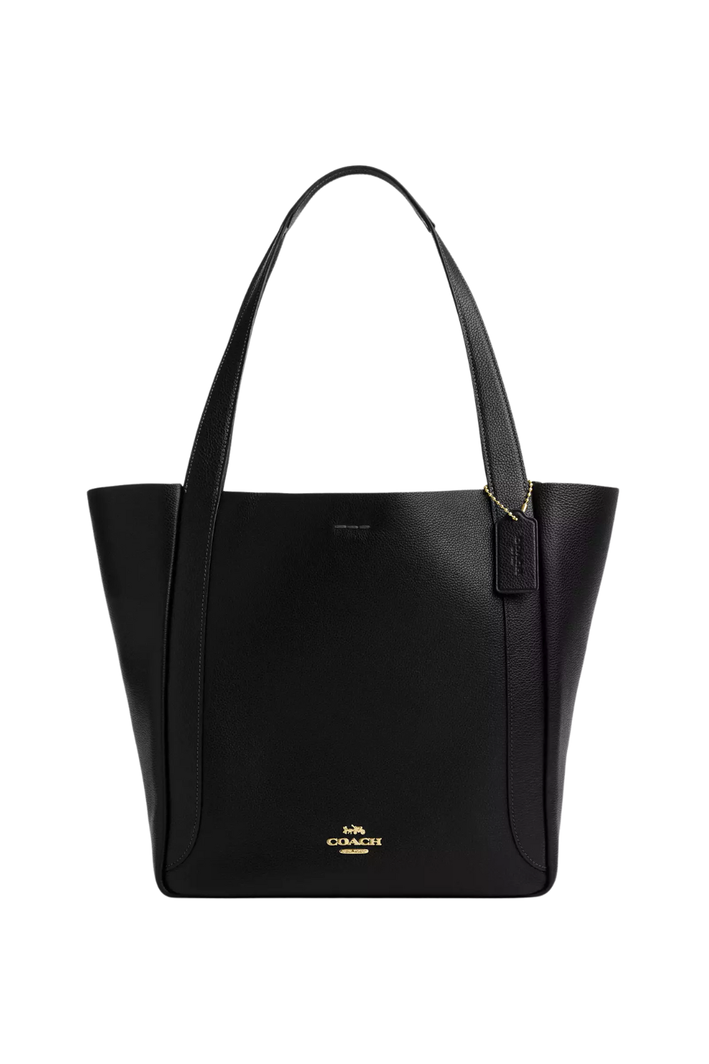 black leather tote bag