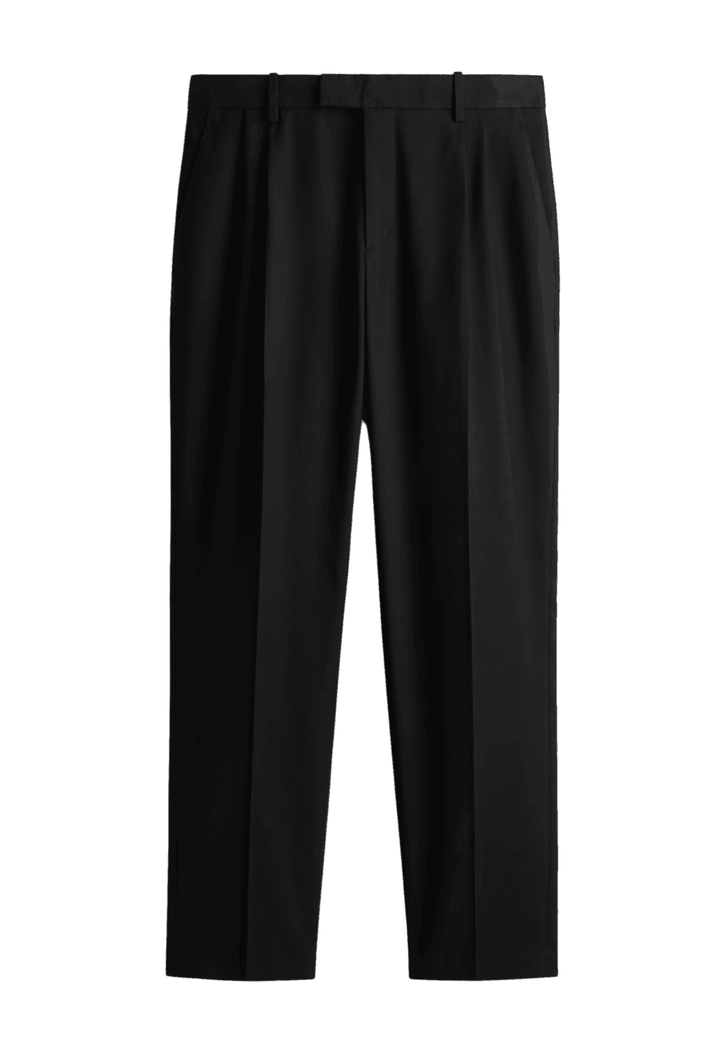 Black Linen-Blend Trousers