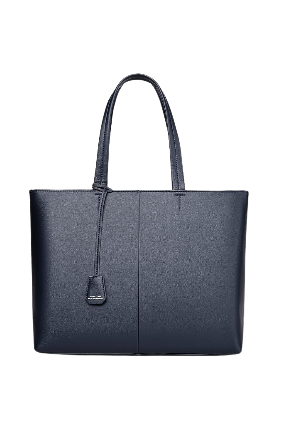 Navy leather tote bag