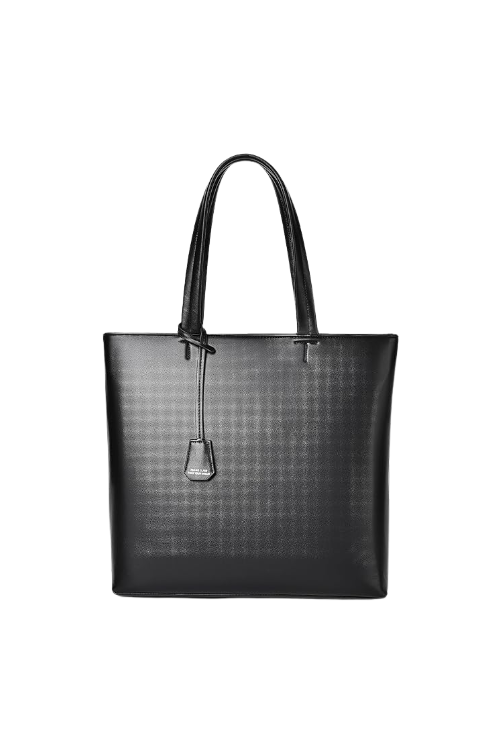black leather tote