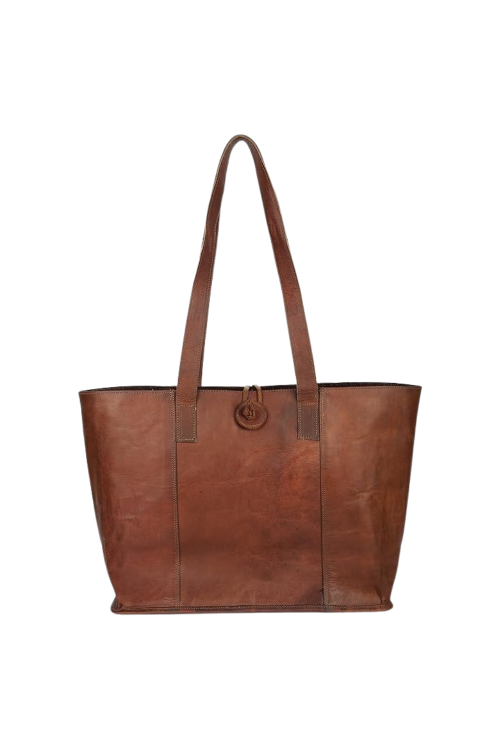 brown leather tote