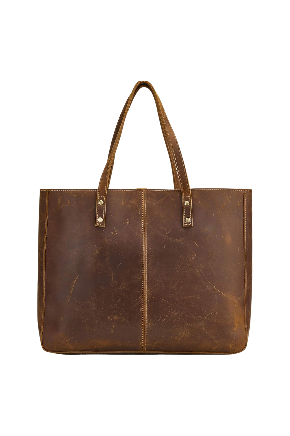 brown leather tote bag