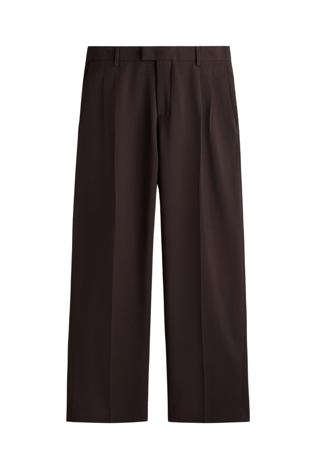 Dark Brwon Loose-Fit Tailored Pants