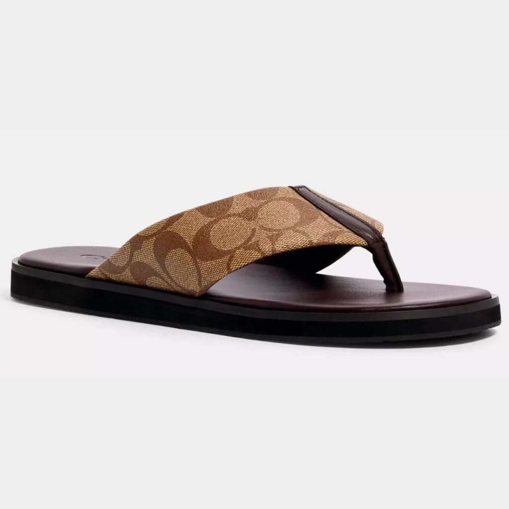 Coach Men's Brown Flip Flops
