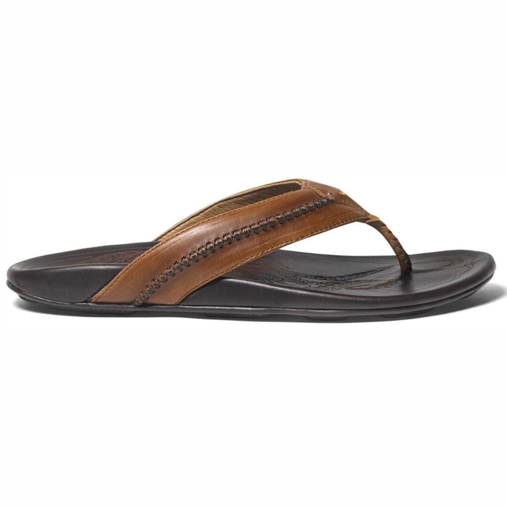 OluKai Men's Mea Ola Leather Flip Flops