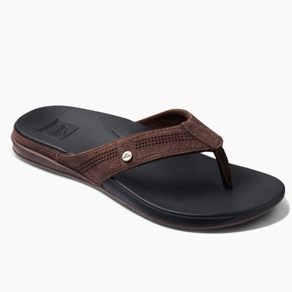 Reef Cushion Brown Leather Flip Flops